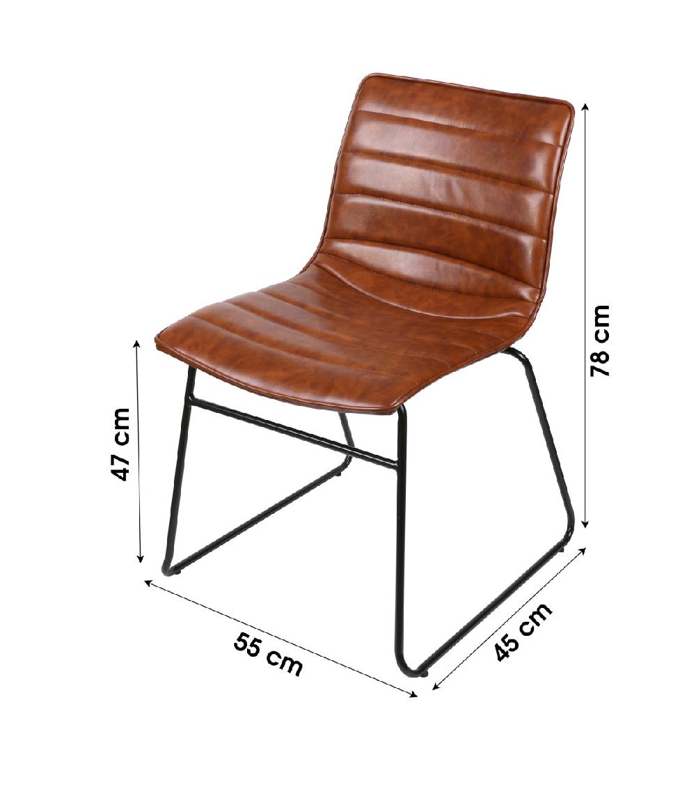 Wadiga Chaise Vintage En Similicuir Marron