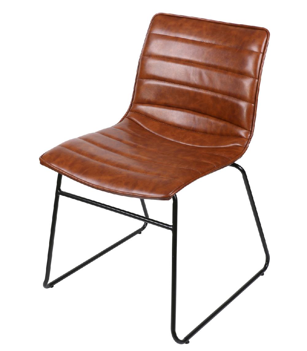 wadiga Chaise Vintage en Similicuir Marron