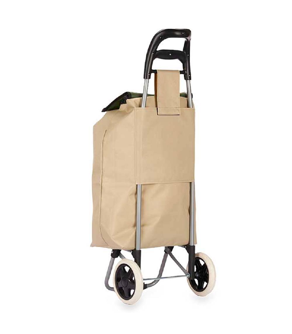 Wadiga Chariot De Course Beige Et Vert 33L