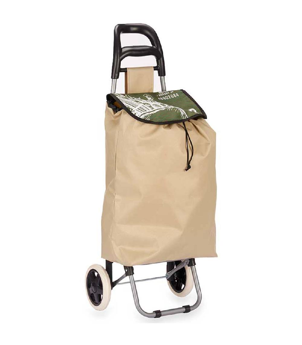 wadiga Chariot de course beige et vert 33L