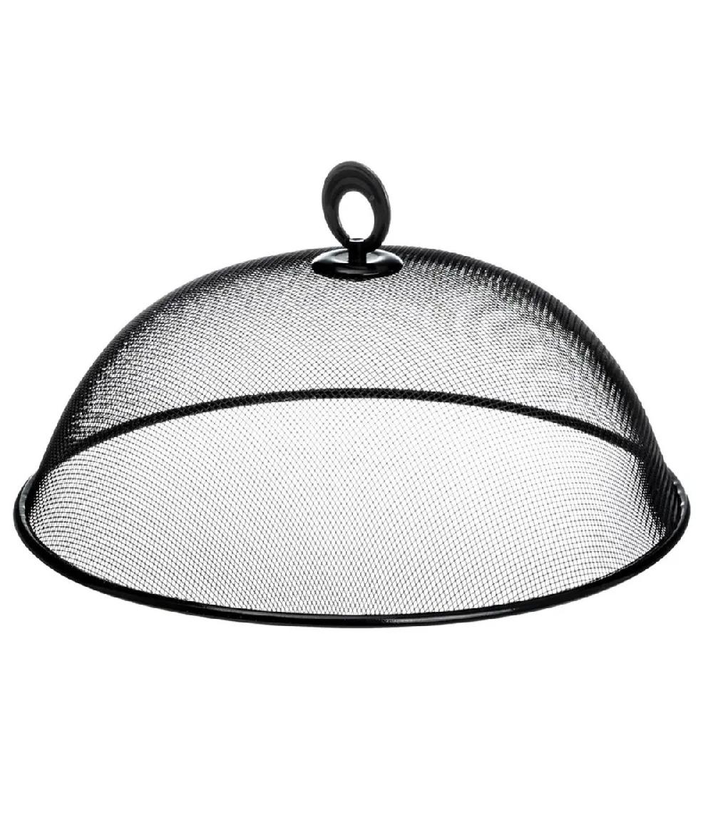 wadiga Cloche alimentaire en métal noir 27x27x11cm