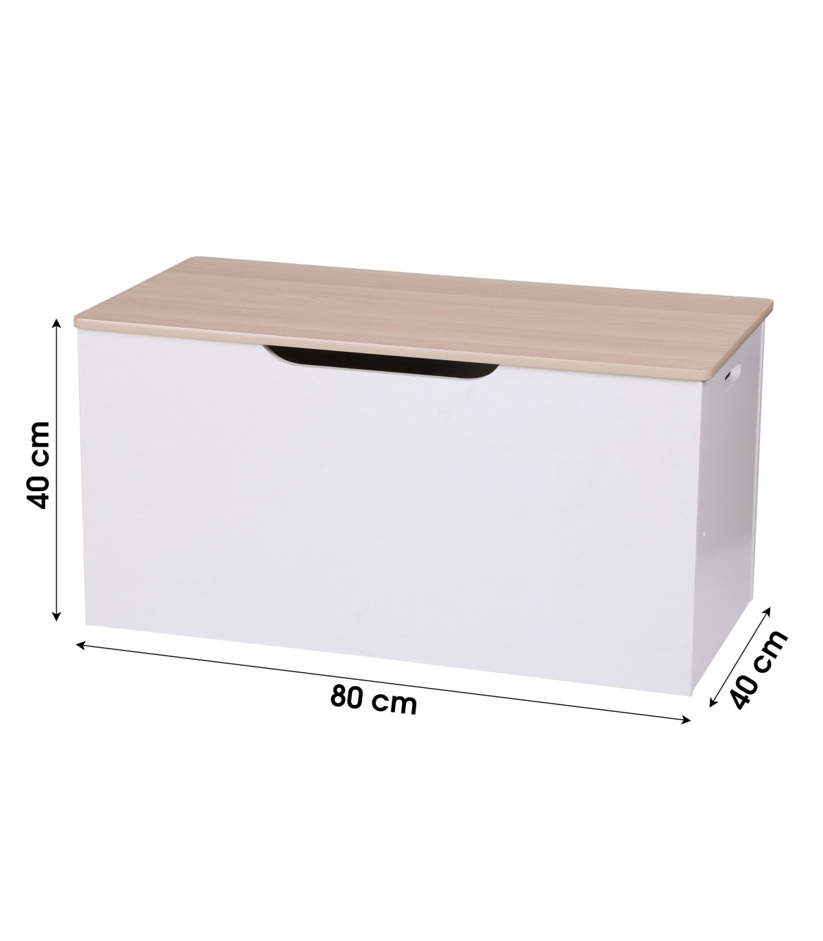 Wadiga Coffre à Jouets En Bois Blanc - 80x40x40cm