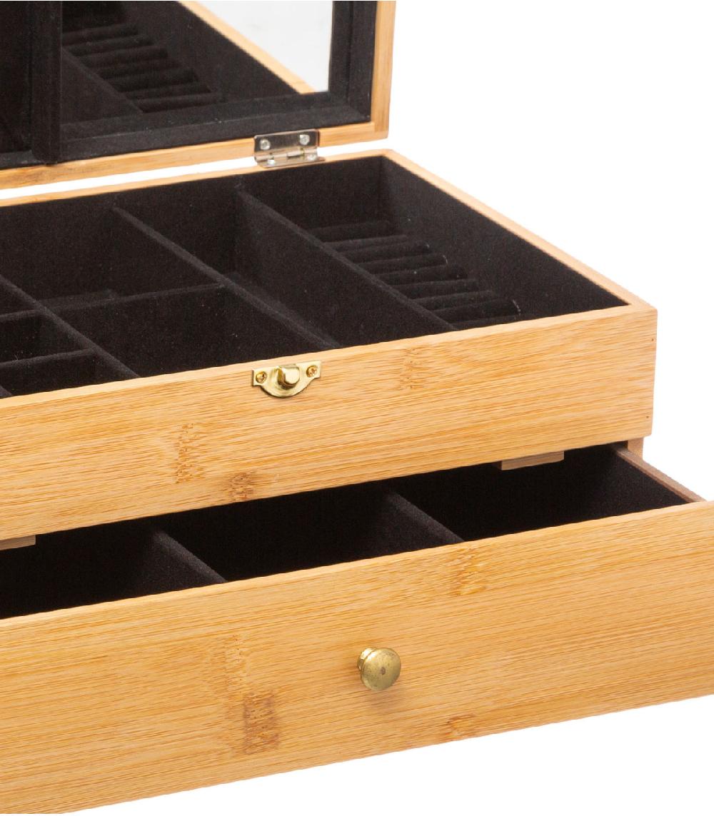 Wadiga Coffret à Bijoux En Bambou - 30x20x15cm