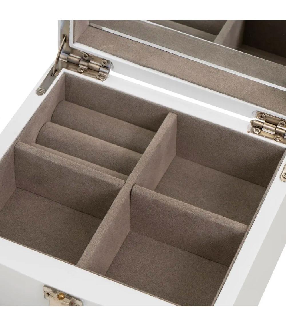 Wadiga Coffret à Bijoux En Bois Blanc 15x14x11cm