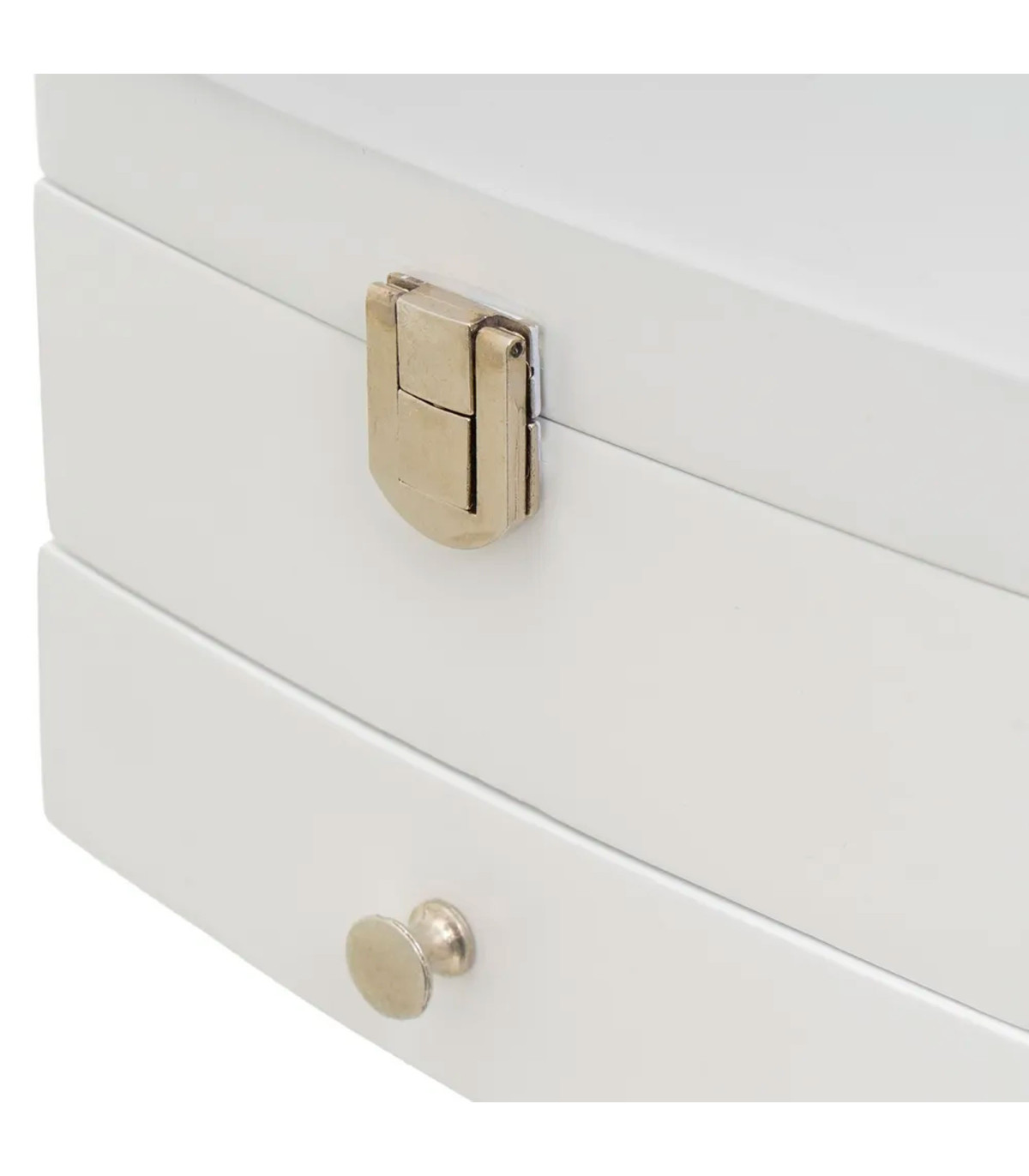 Wadiga Coffret à Bijoux En Bois Blanc 15x14x11cm