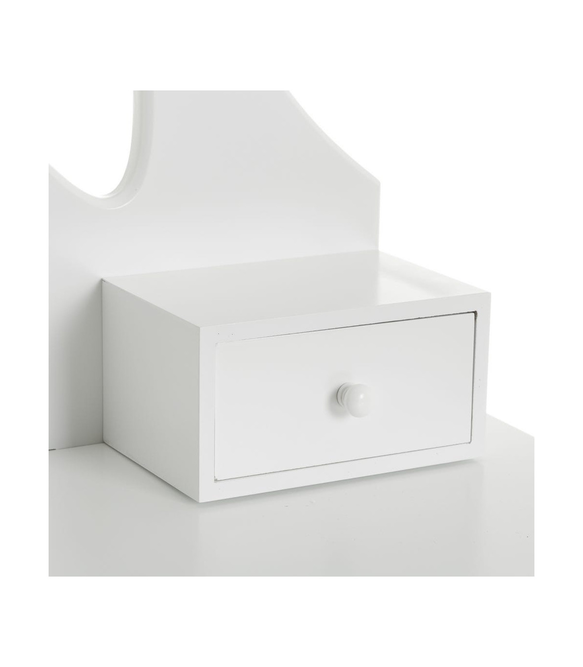 Wadiga Coiffeuse En Bois Blanc Avec Miroir