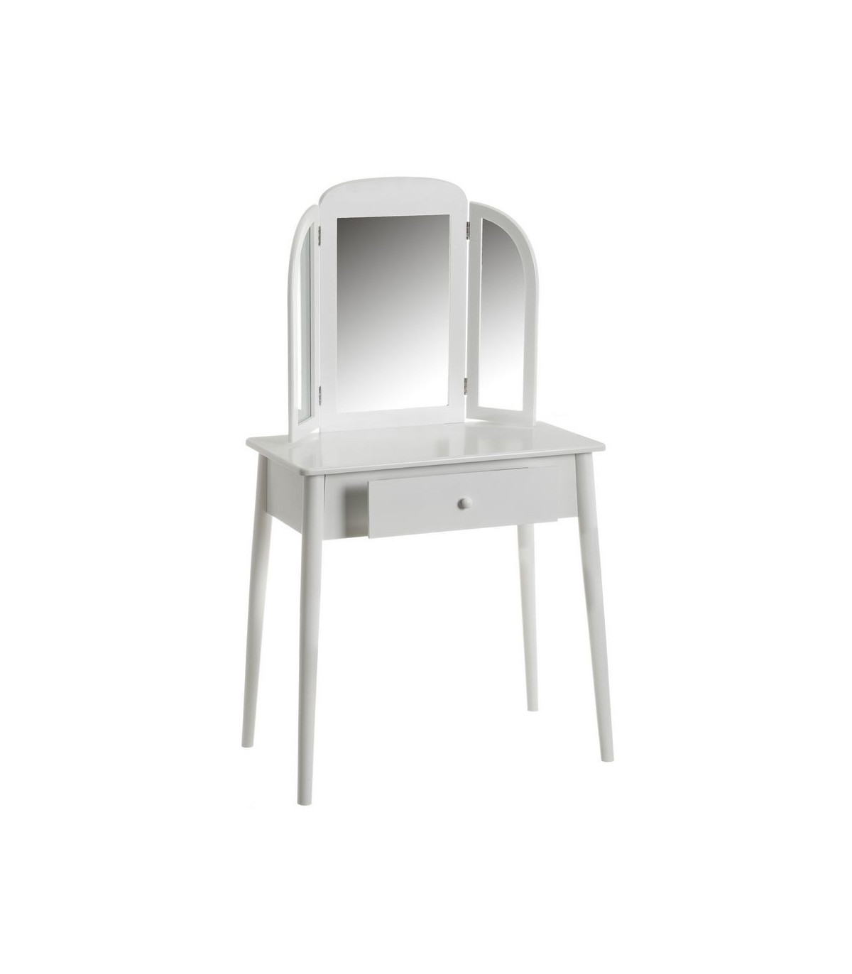 Wadiga Coiffeuse En Bois Blanc Avec Miroir