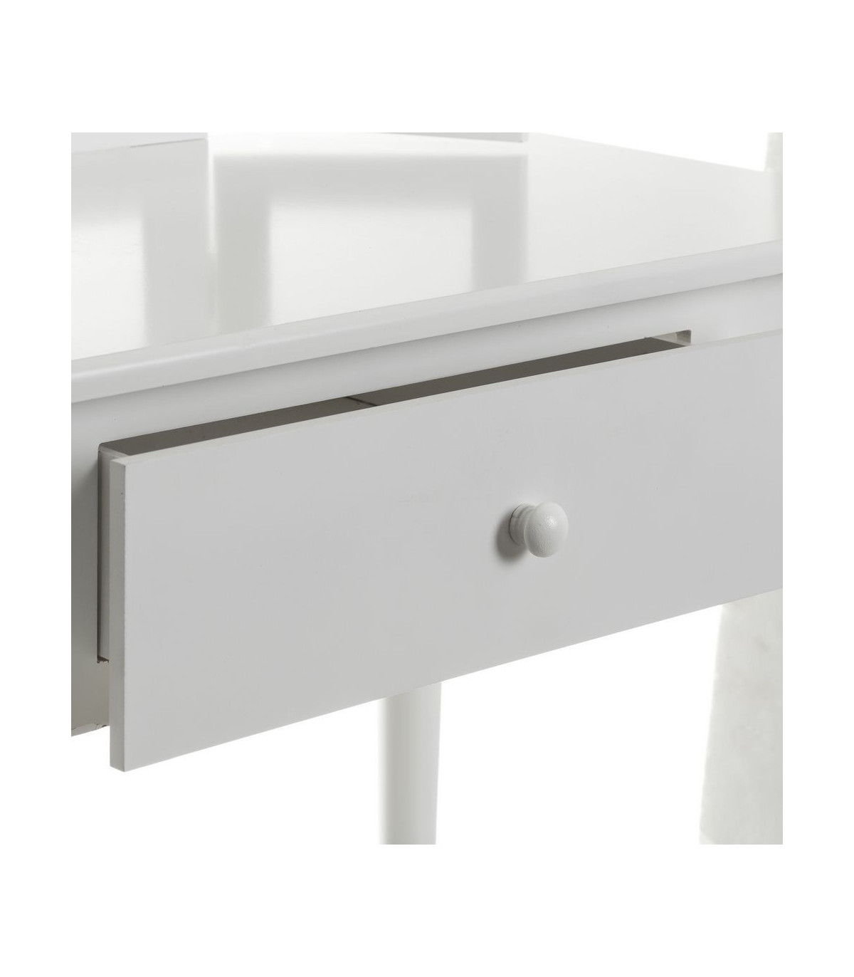 Wadiga Coiffeuse En Bois Blanc Avec Miroir