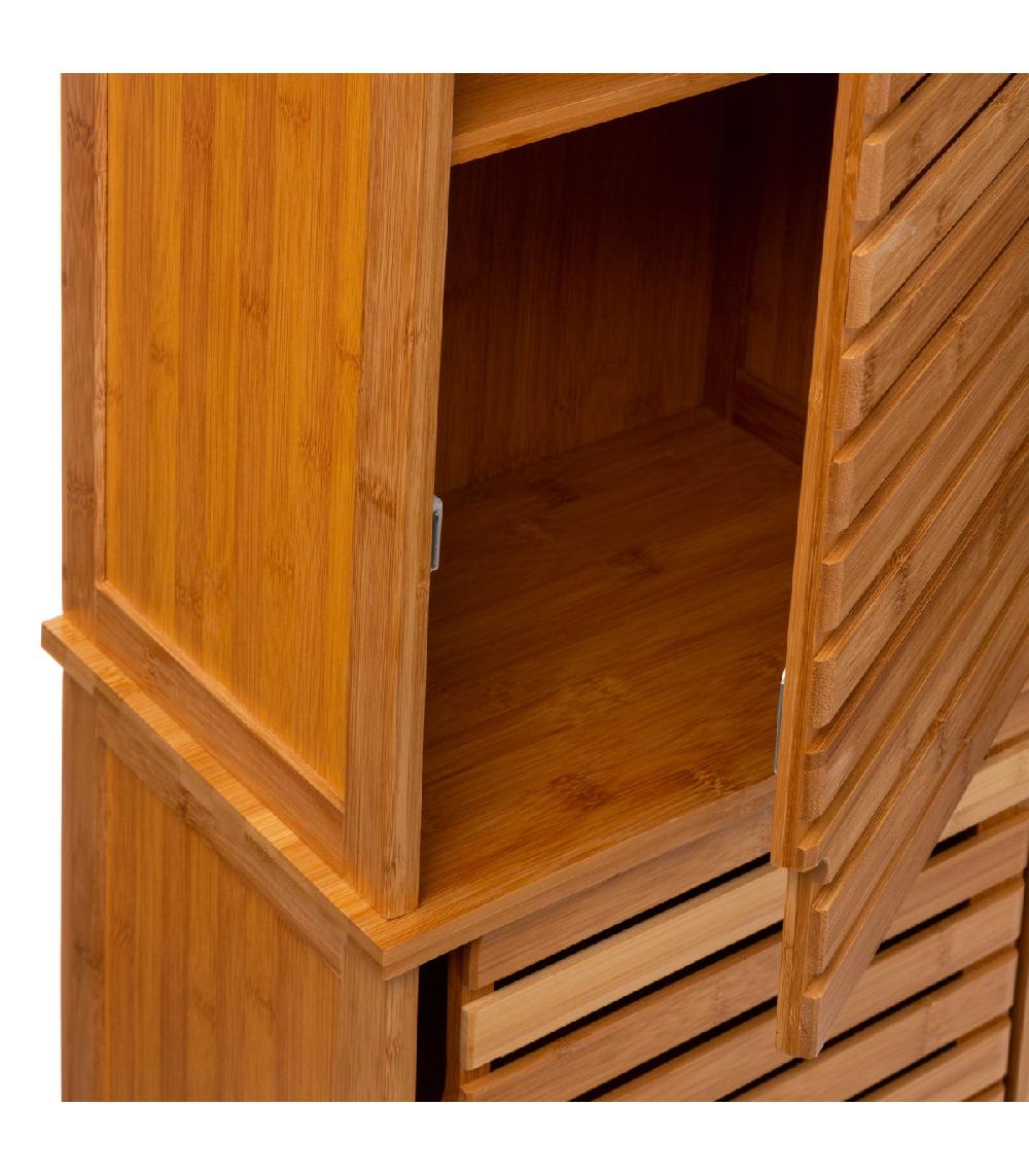 Wadiga Colonne Salle De Bain En Bambou - 34x24x170cm