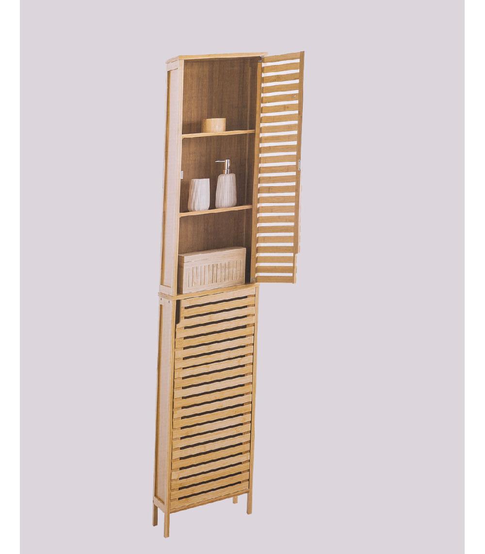 Wadiga Colonne Salle De Bain En Bambou - 34x24x170cm