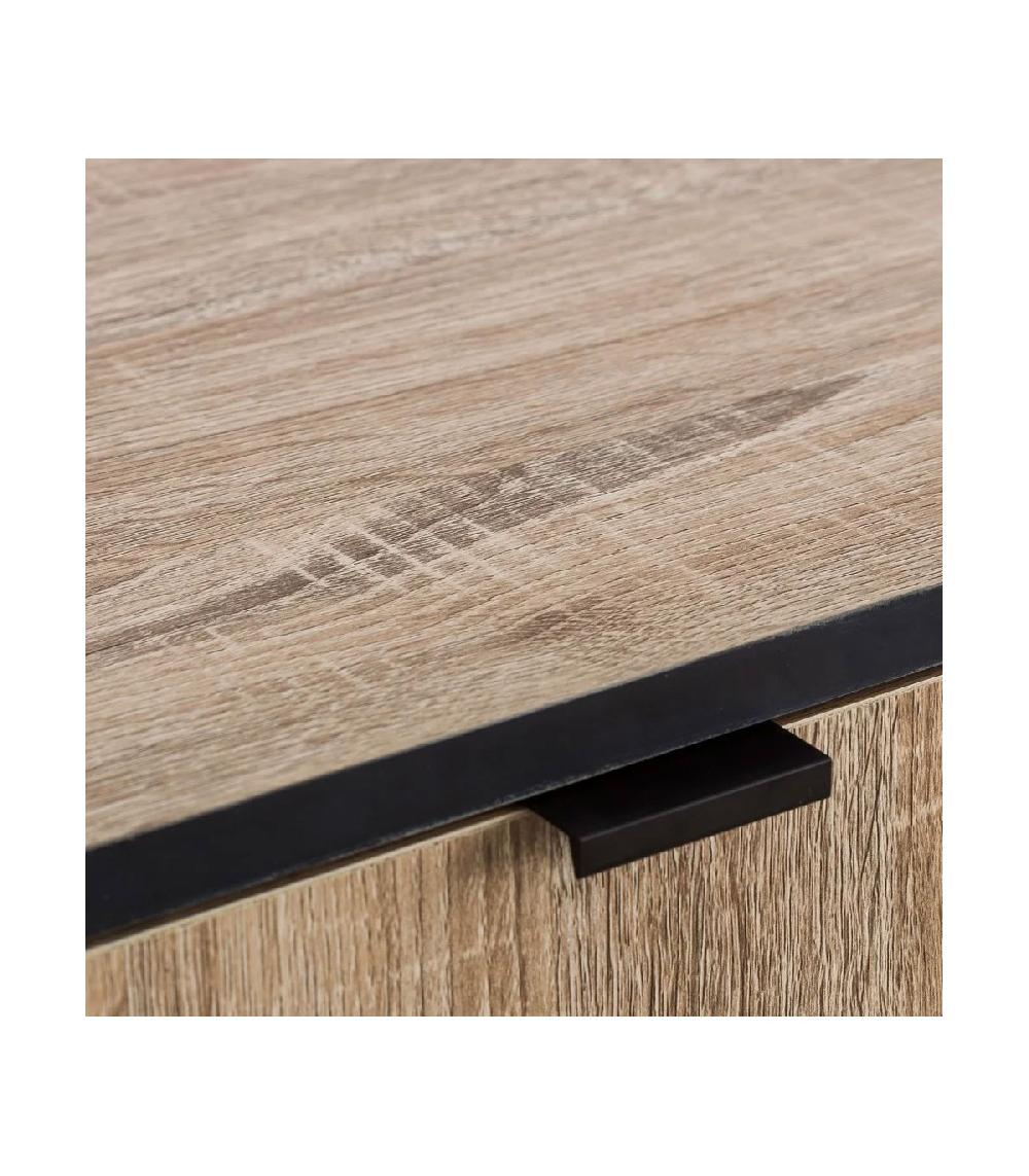 Wadiga Commode 4 Placards Bois Et Métal Noir