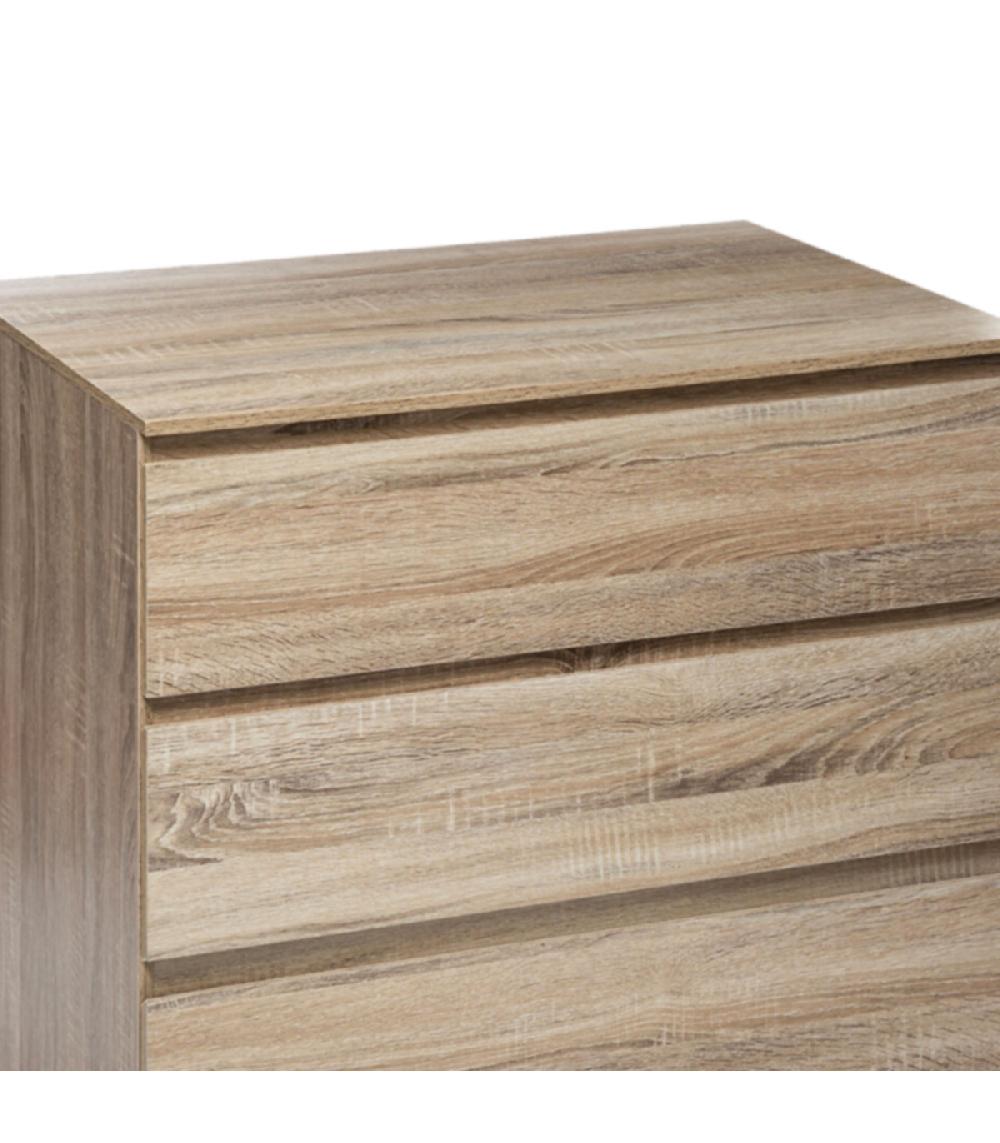 Wadiga Commode Bois 3 Tiroirs - 78x48x73cm