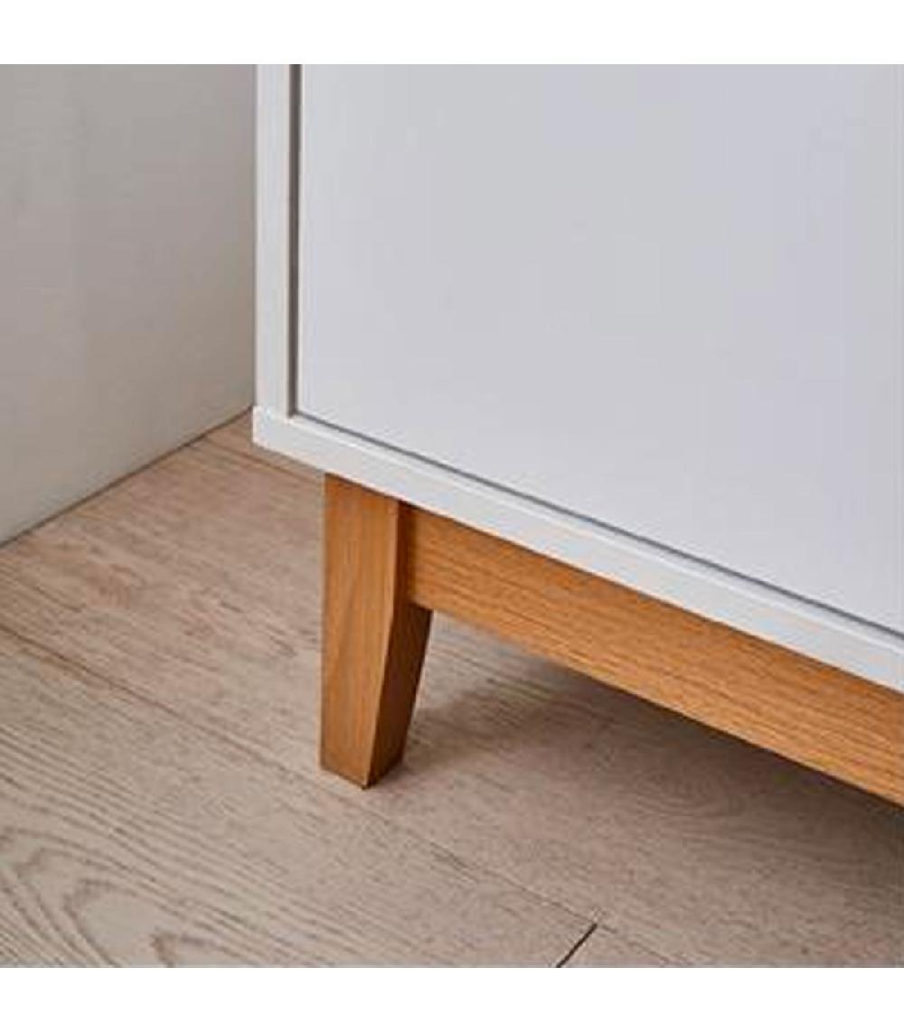 Wadiga Commode Bois Blanc 4 Tiroirs 60x40x90cm