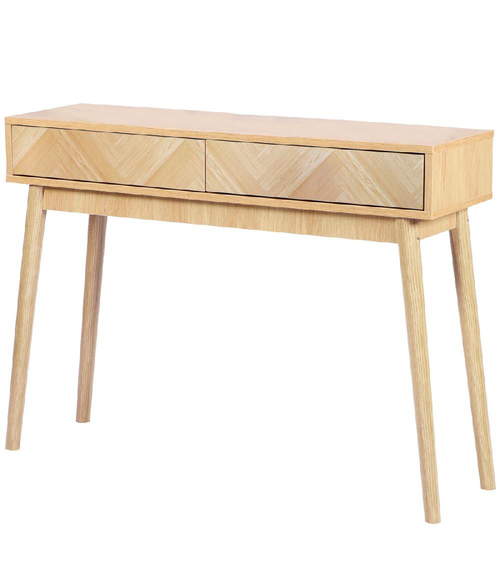 wadiga Console bois 2 tiroirs 100x30x75cm