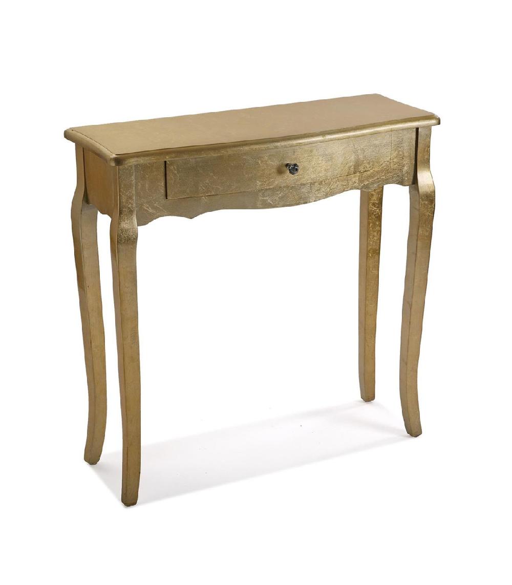 wadiga Console Classique en Bois Doré Laqué