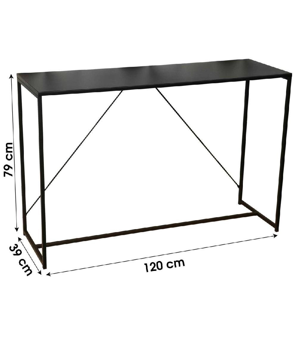 Wadiga Console D'Entrée En Métal Noir - 120cm