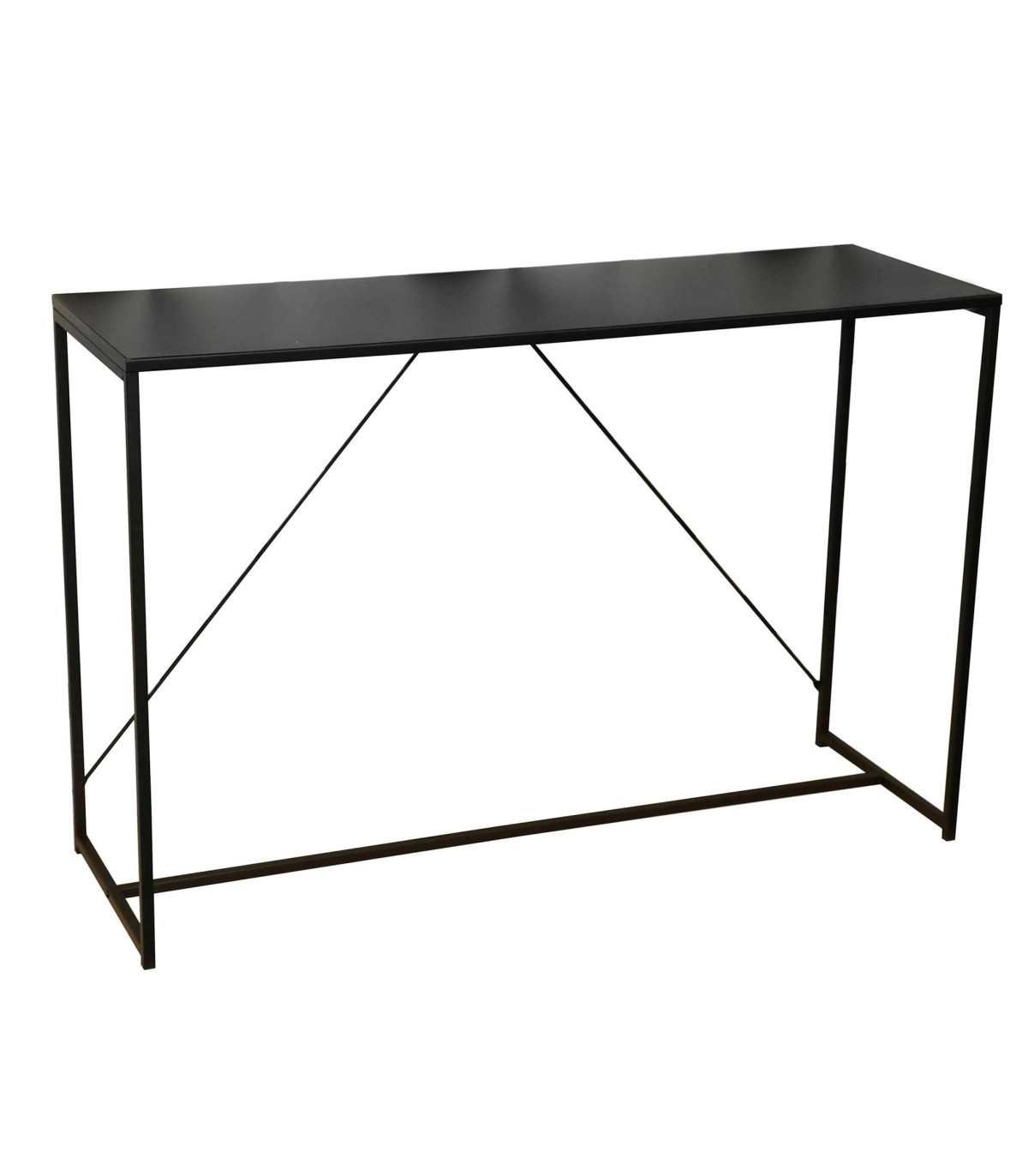 wadiga Console d'Entrée en Métal Noir - 120cm
