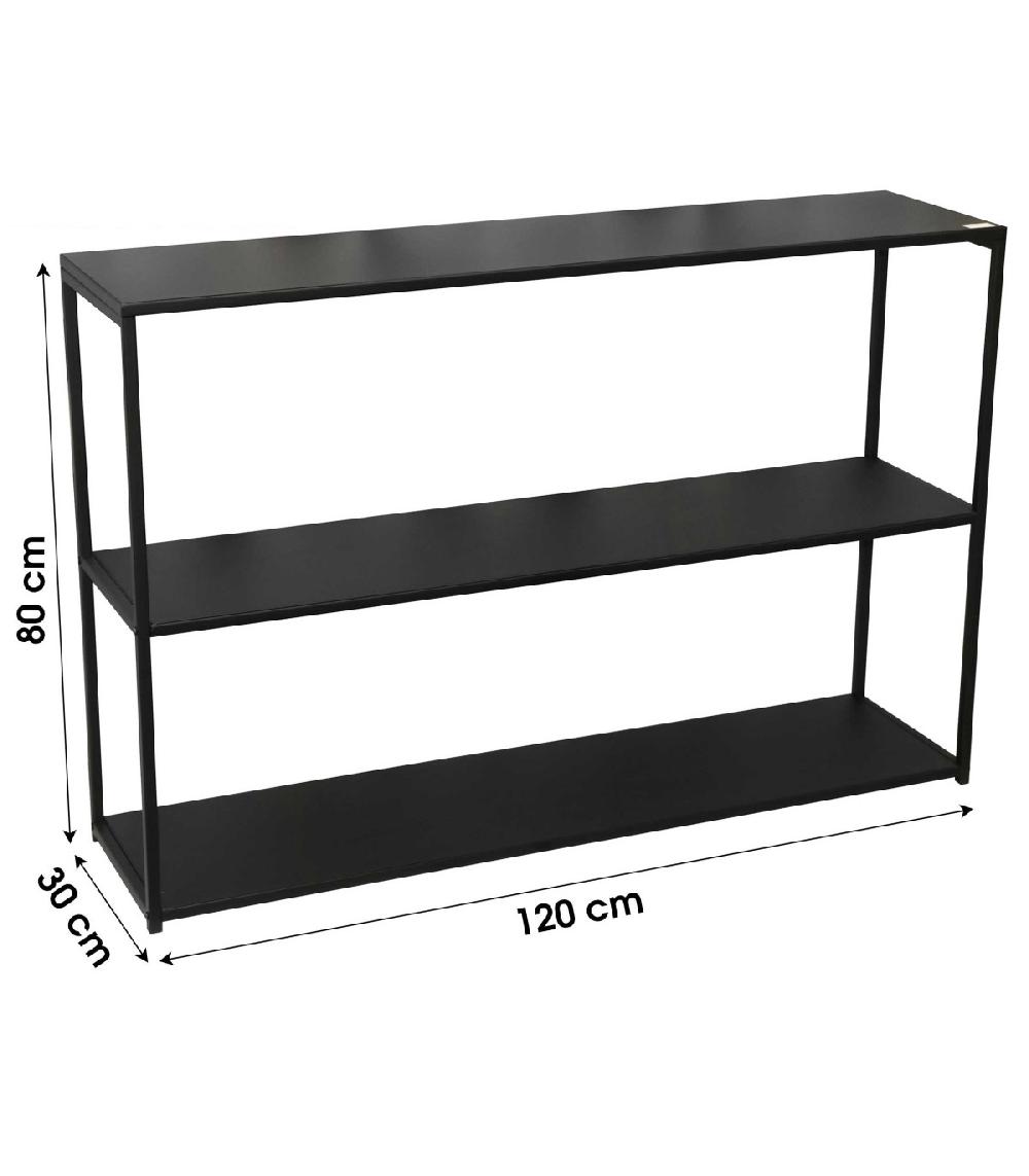 Wadiga Console D'Entrée En Métal Noir 3 Étages