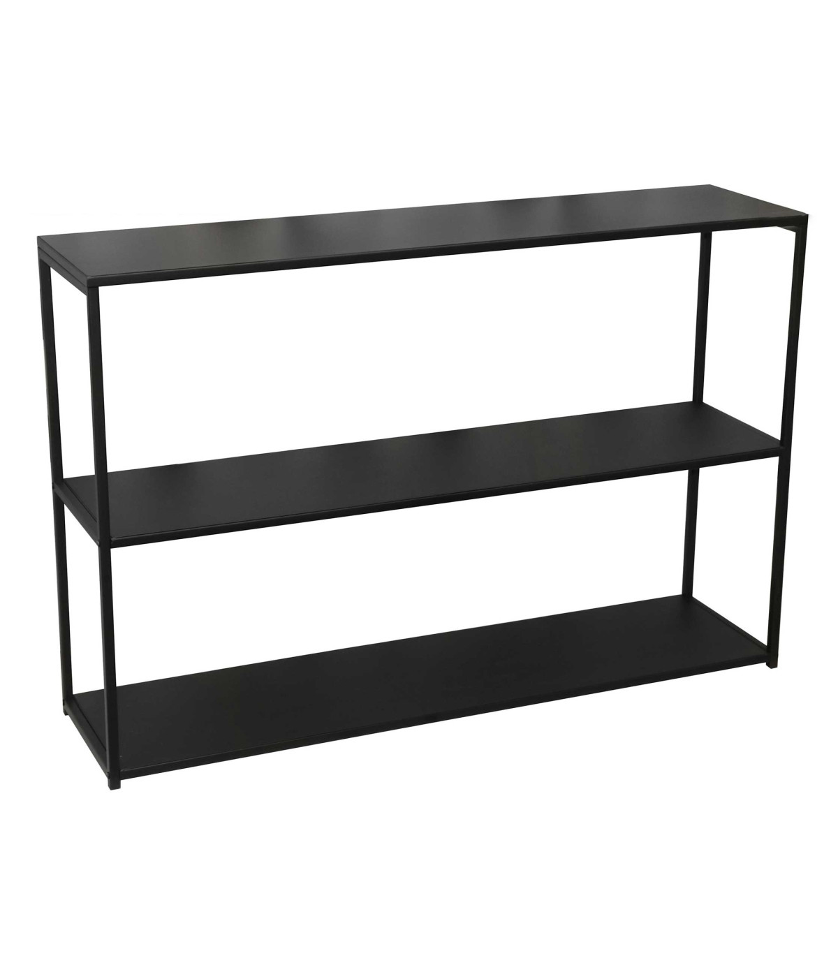 wadiga Console d'Entrée en Métal Noir 3 Étages