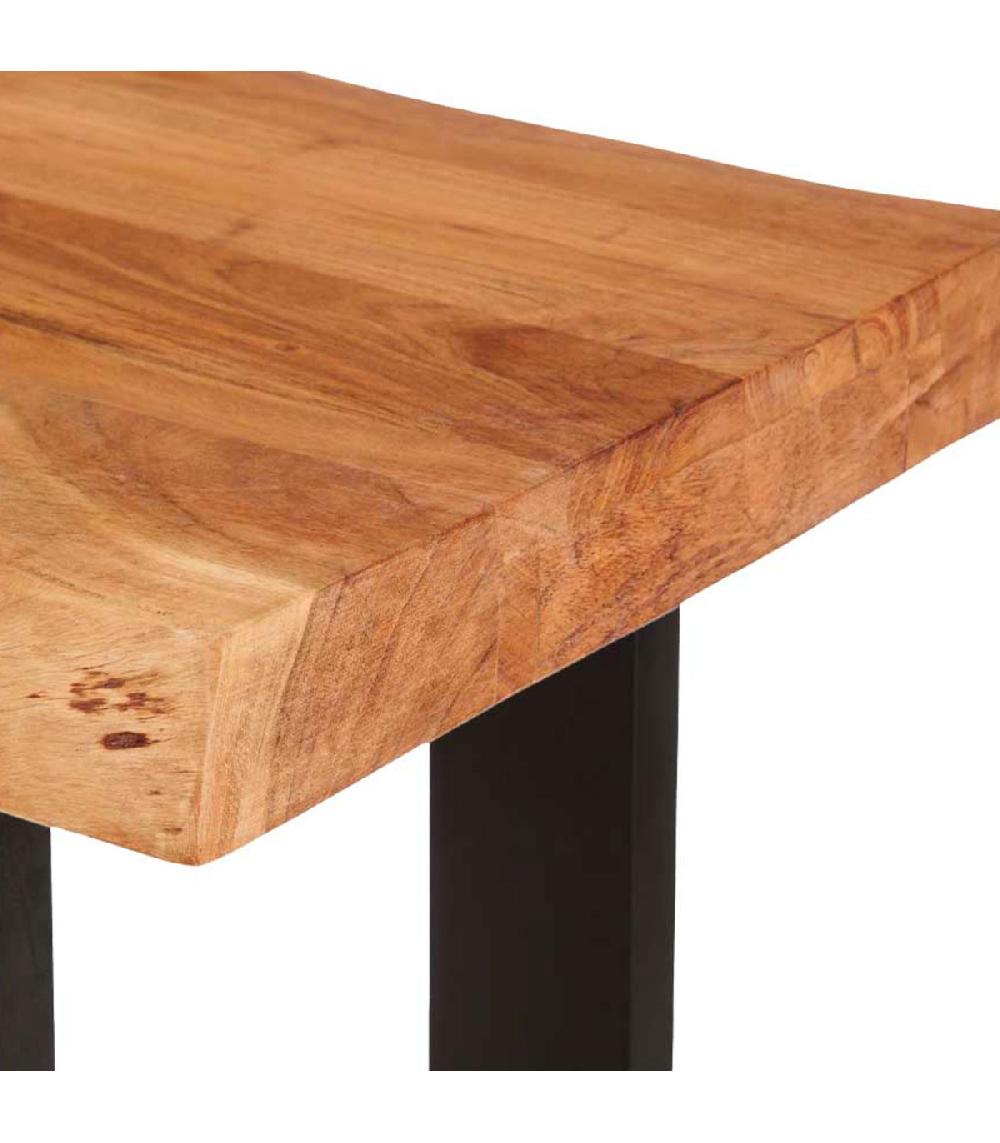 Wadiga Console En Acacia Et Métal Noir 120x35x80cm