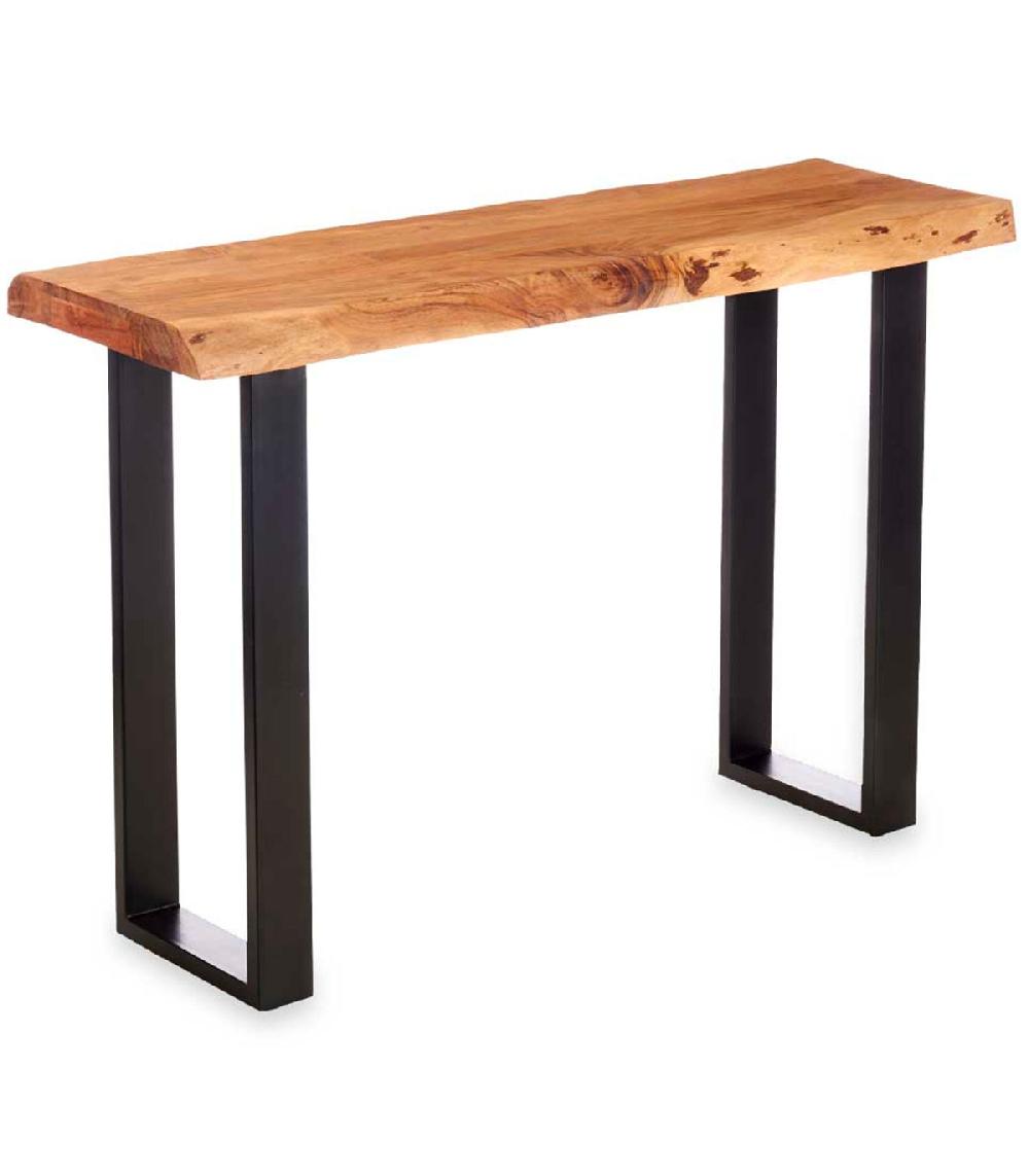 wadiga Console en acacia et métal noir 120x35x80cm