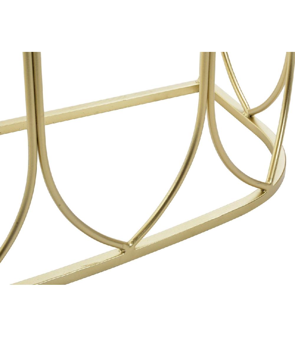 Wadiga Console En Métal Doré Et Plateau Miroir
