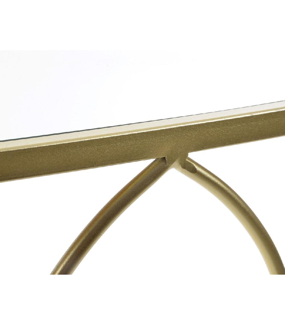 Wadiga Console En Métal Doré Et Plateau Miroir
