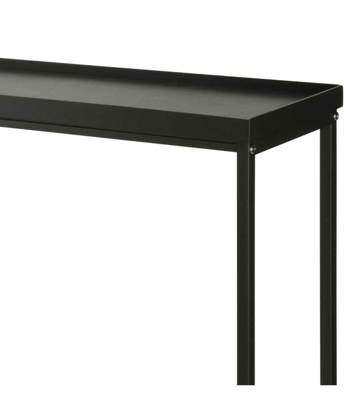 Wadiga Console En Métal Noir 2 étagères 75x23x60cm