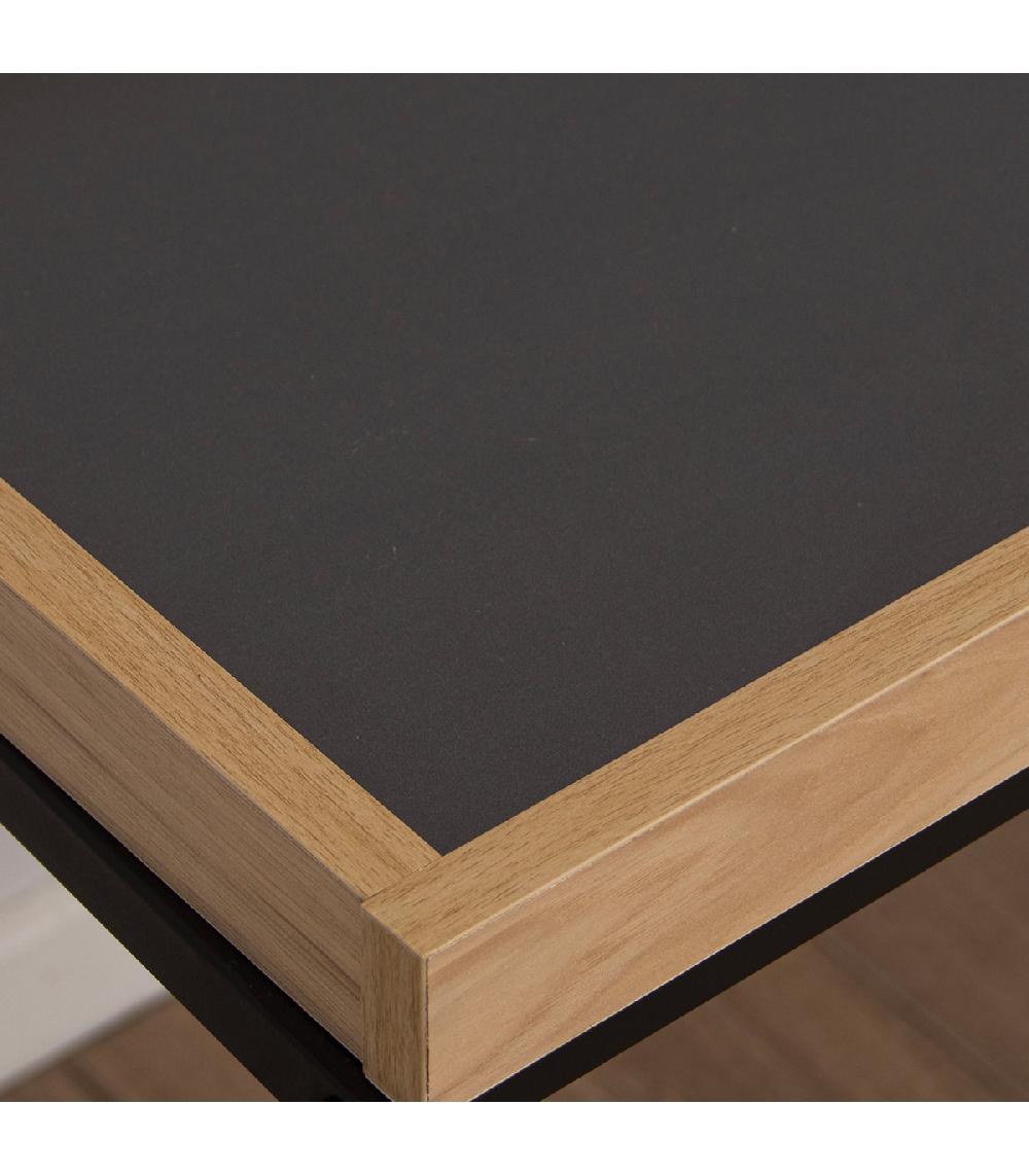 Wadiga Console En Métal Noir Et Bois 100x30x75.5cm