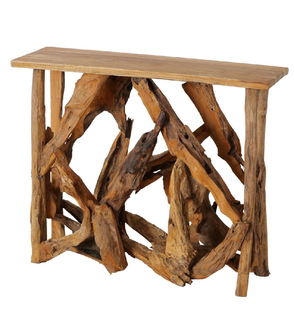wadiga Console en teck nature 98x33x80cm