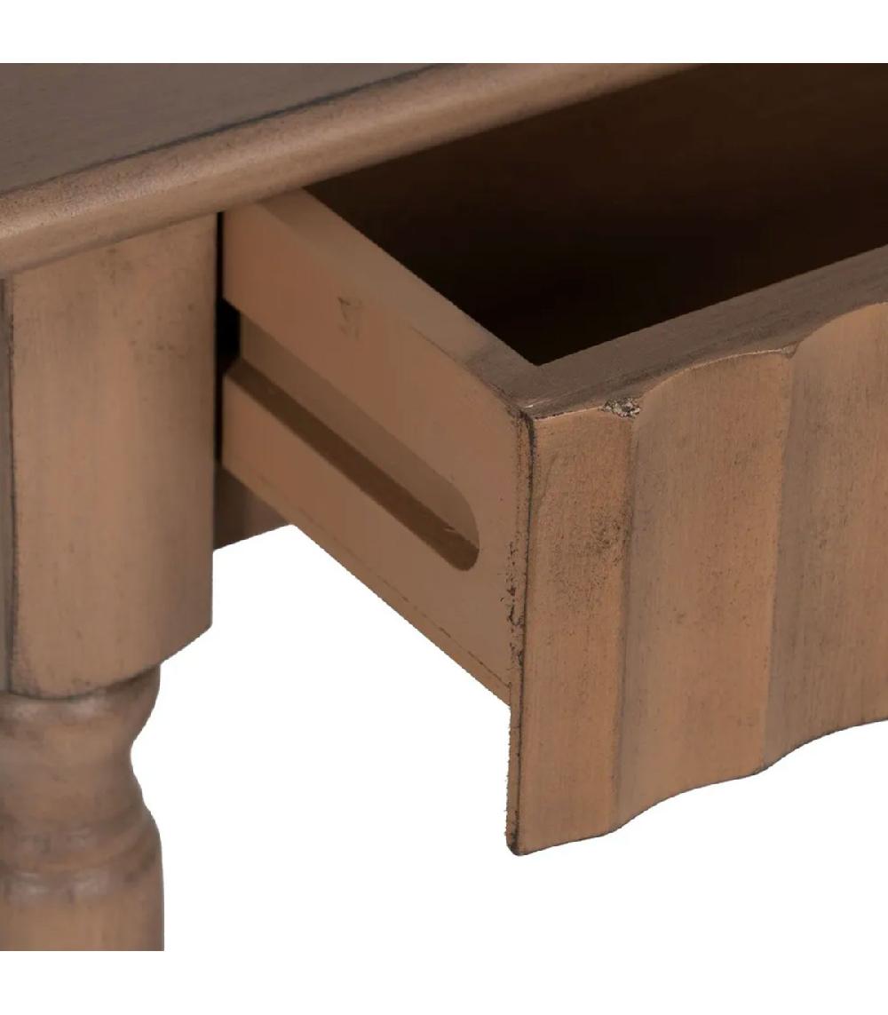 Wadiga Console Marron 2 Tiroirs En Bois 90x30x75cm