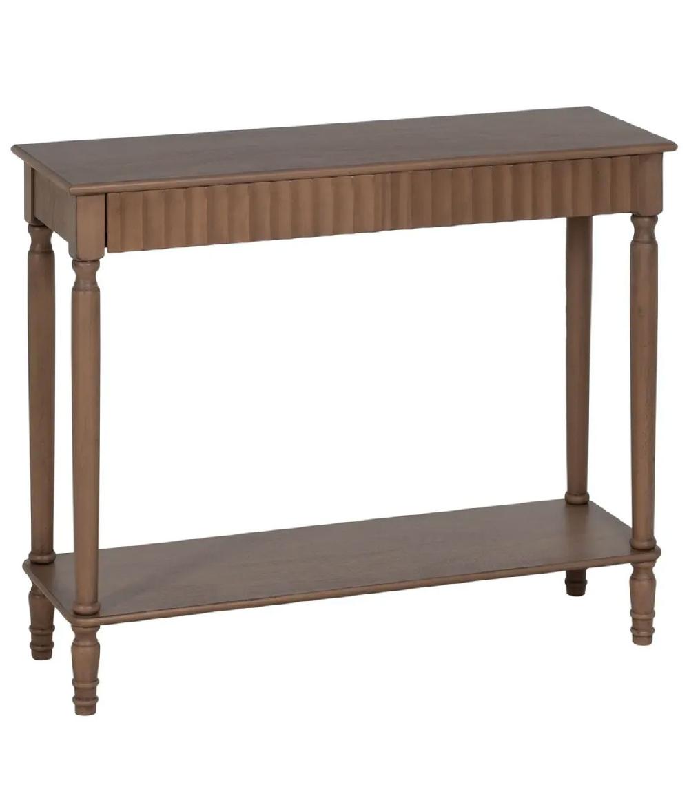 wadiga Console marron 2 tiroirs en bois 90x30x75cm