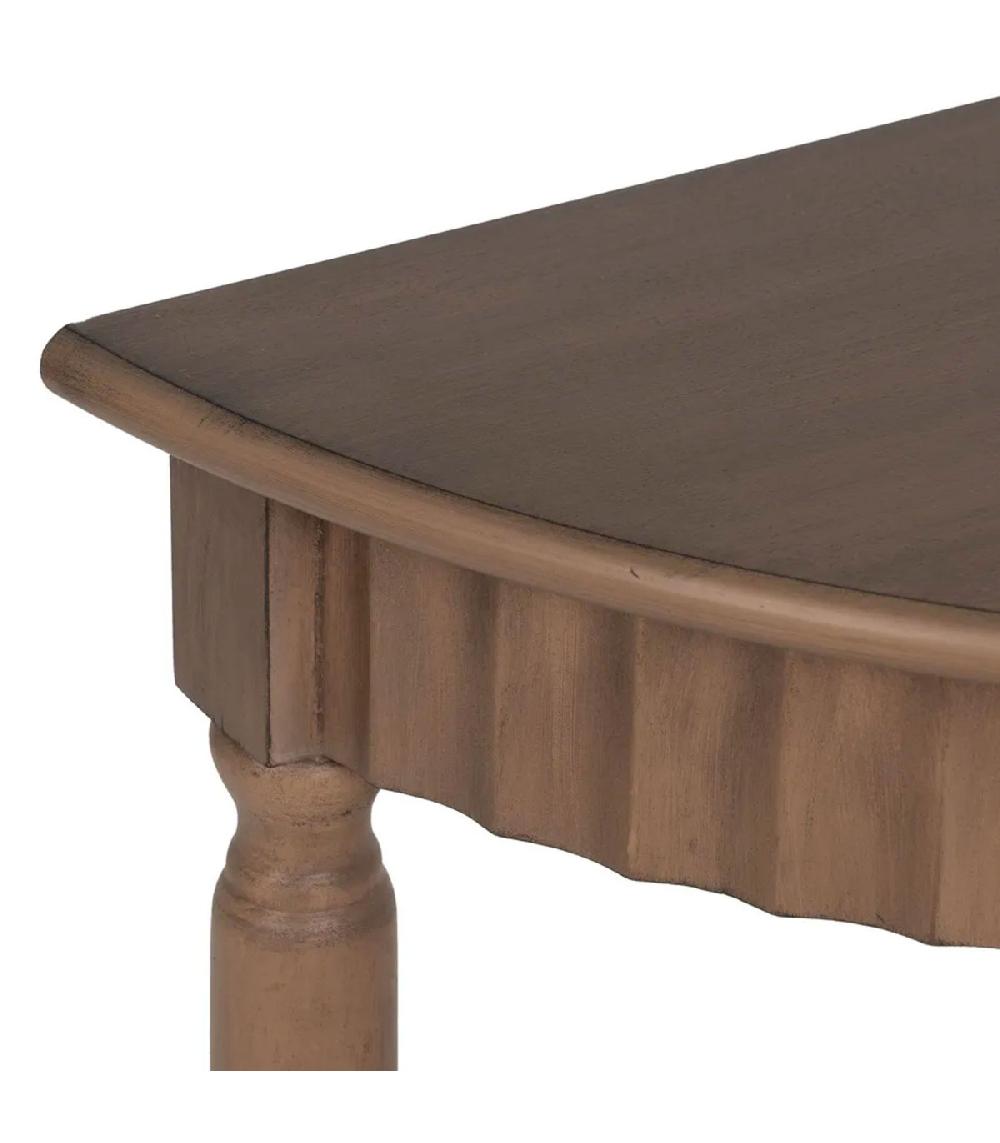 Wadiga Console Marron Demi-lune En Bois 71x30x71cm