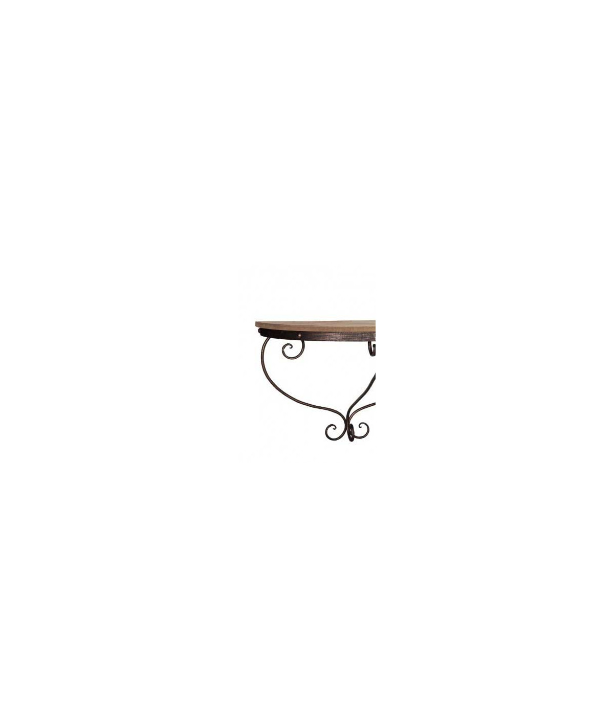 Wadiga Console Murale Demi Cercle Bois Et Fer