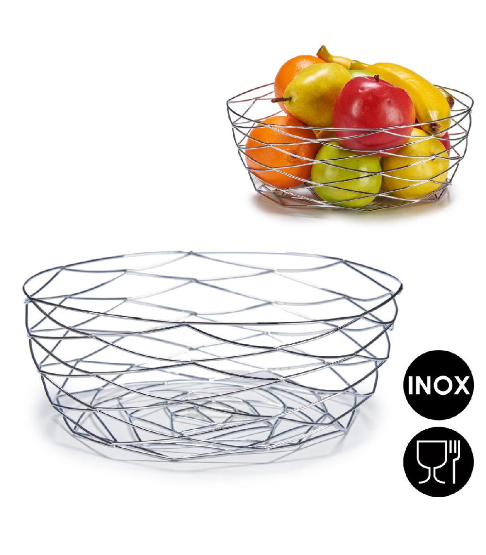 Wadiga Corbeille à Fruits Argentée En Inox
