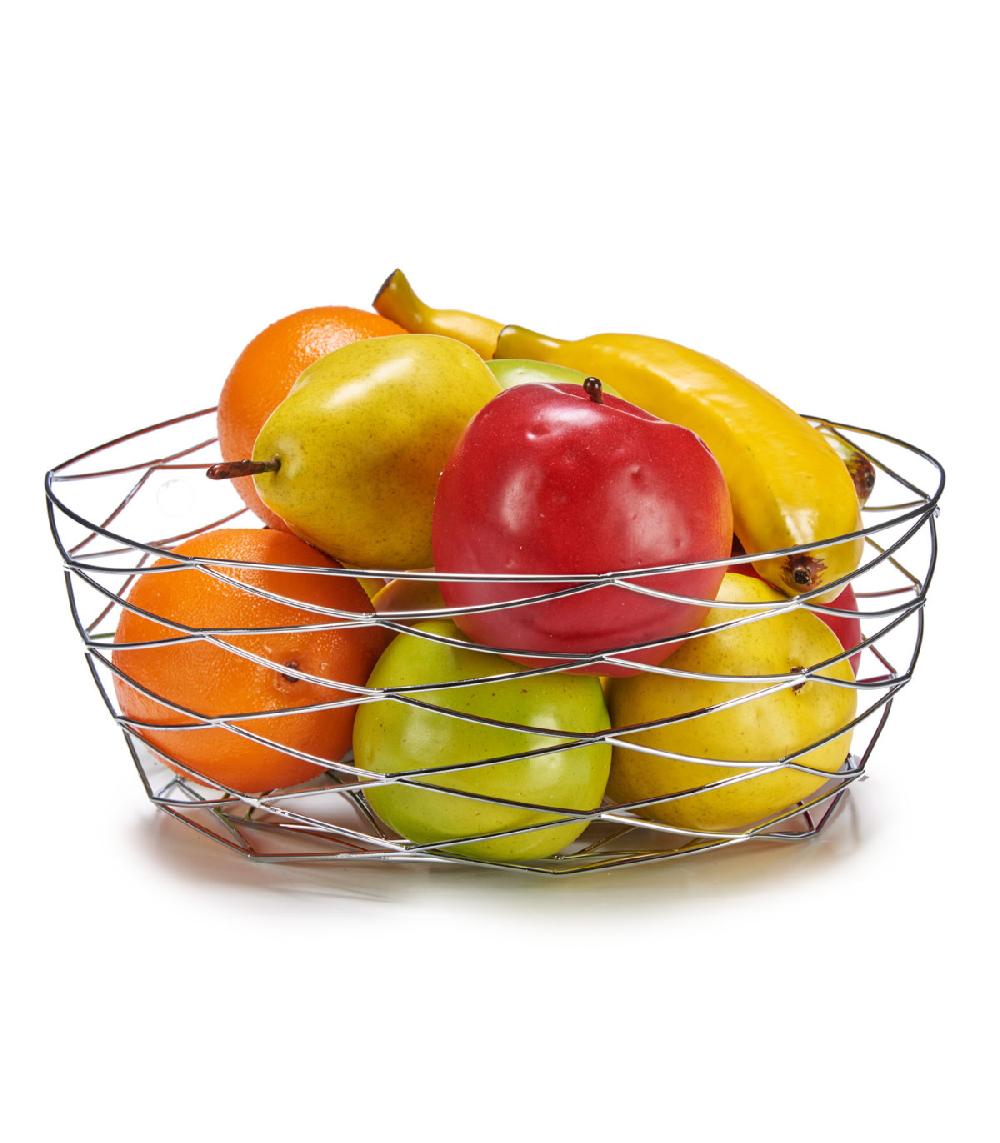 wadiga Corbeille à Fruits Argentée en Inox