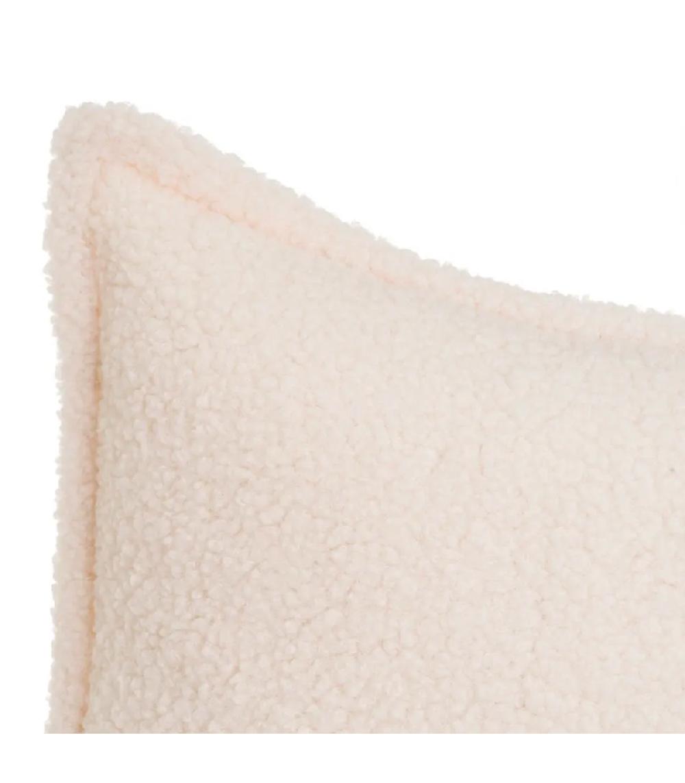 Wadiga Coussin Carré Tissu Sherpa écru 45x45cm