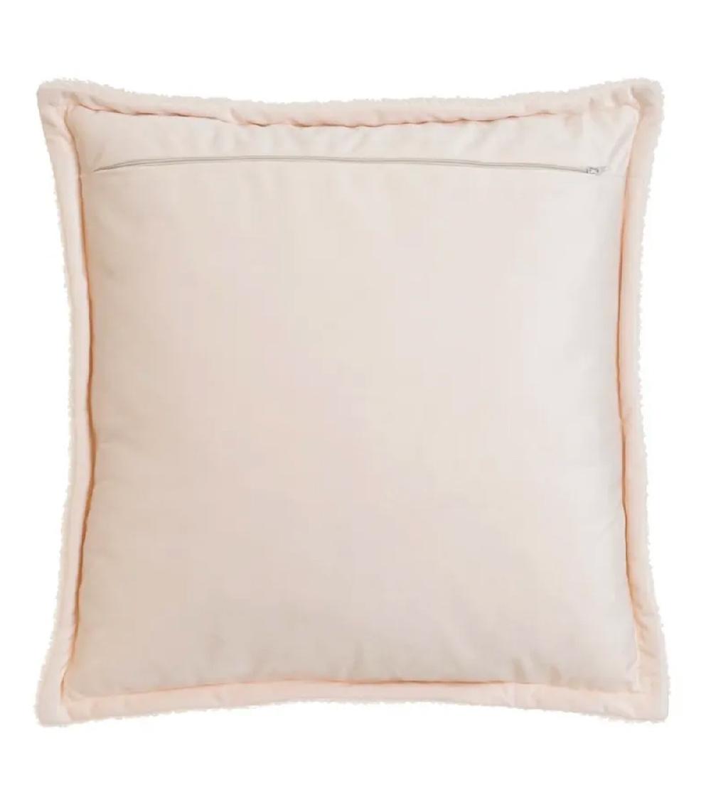 Wadiga Coussin Carré Tissu Sherpa écru 45x45cm