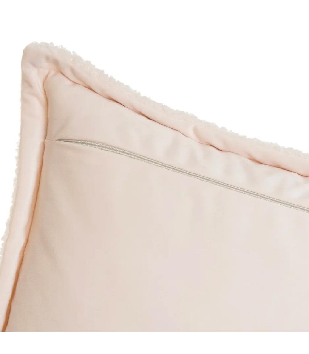 Wadiga Coussin Carré Tissu Sherpa écru 45x45cm