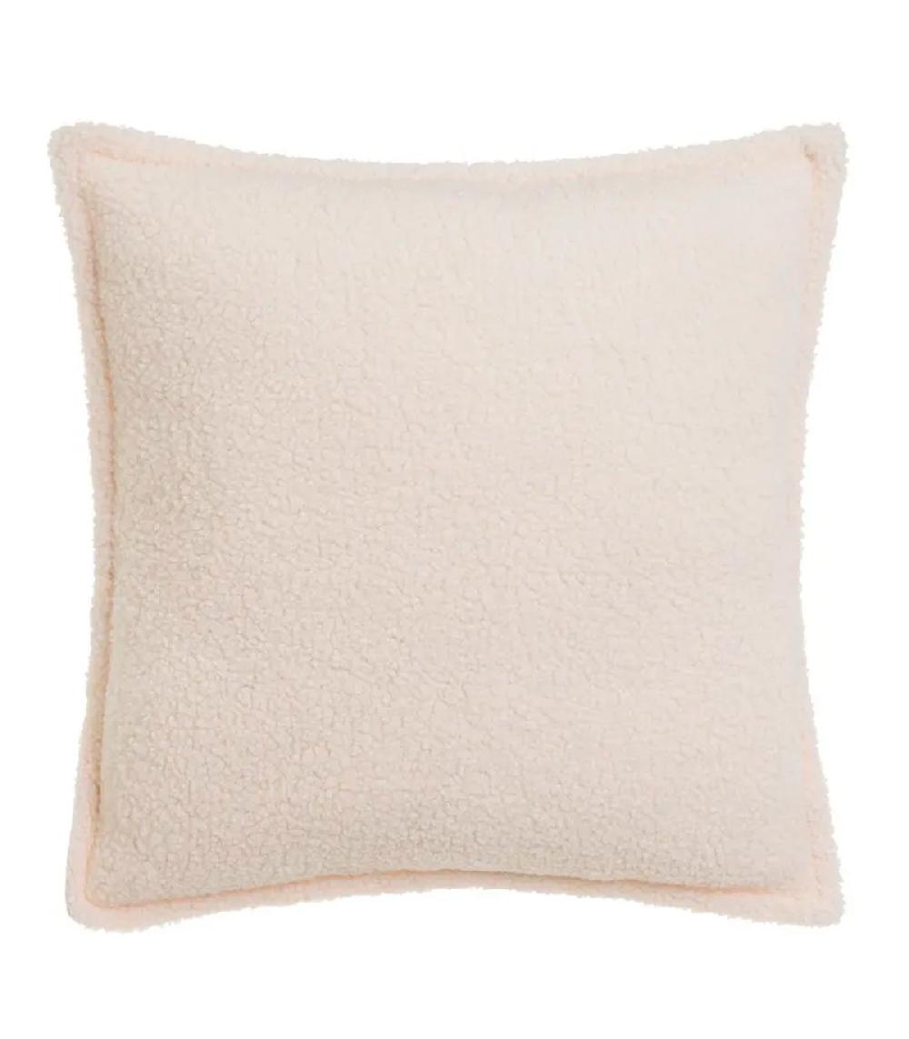 wadiga Coussin carré tissu sherpa écru 45x45cm