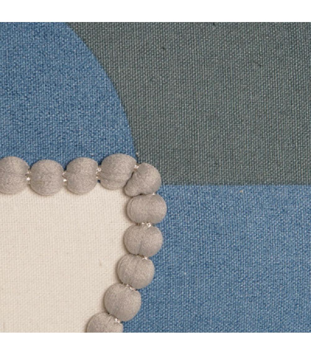 Wadiga Coussin Coton Gris Et Bleu 50x10x30cm