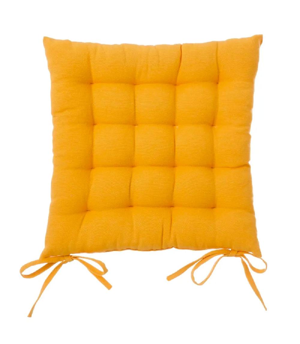 wadiga Coussin de chaise carré jaune - 38x38x7cm