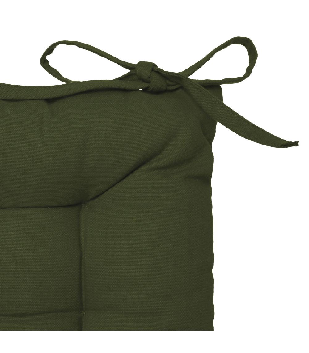 Wadiga Coussin De Chaise Carré Vert Kaki 38x38x6cm