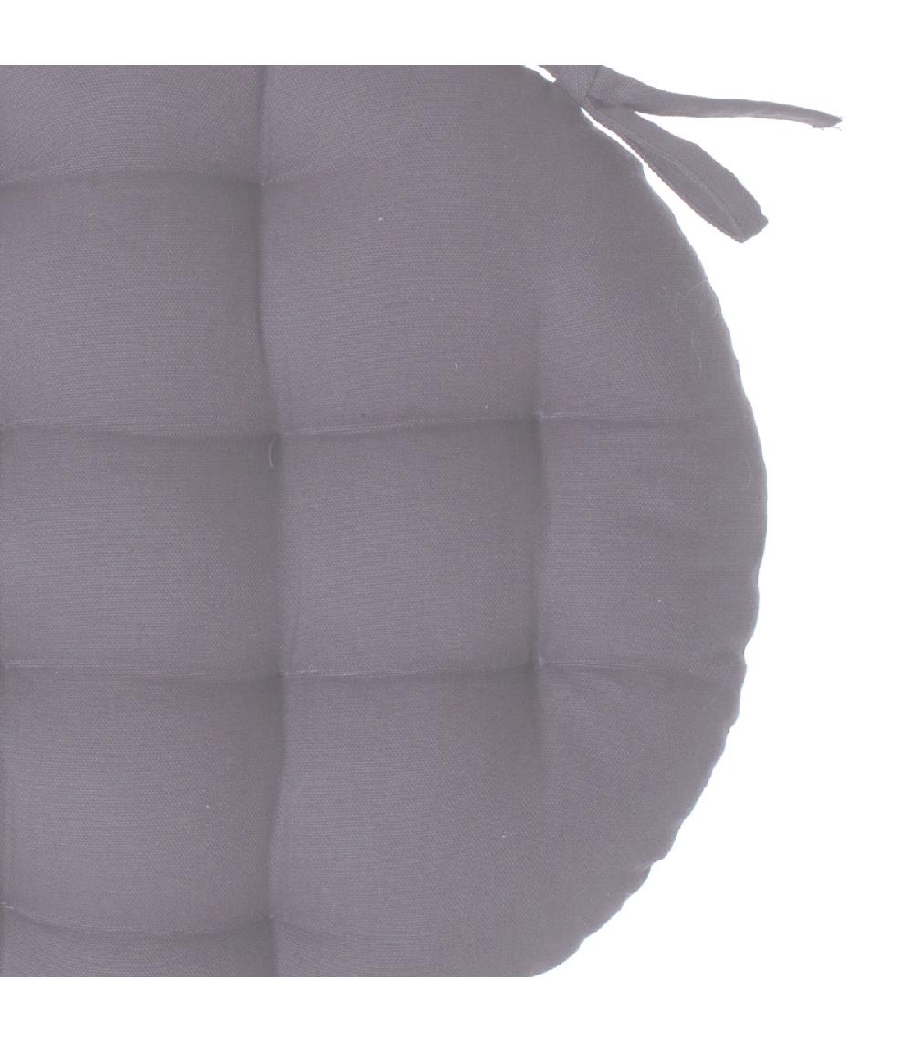 Wadiga Coussin De Chaise Rond Gris 38x38x6.5cm