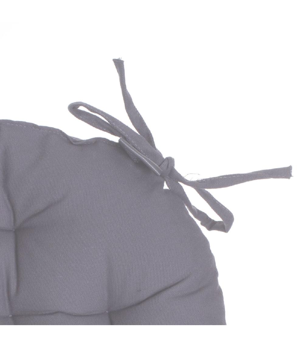 Wadiga Coussin De Chaise Rond Gris 38x38x6.5cm
