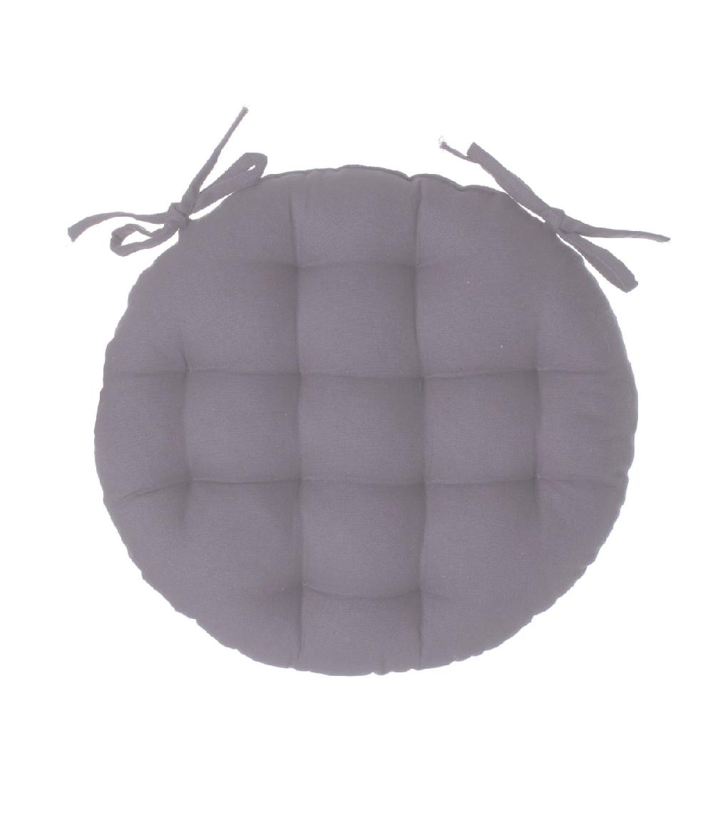 wadiga Coussin de chaise rond gris 38x38x6.5cm
