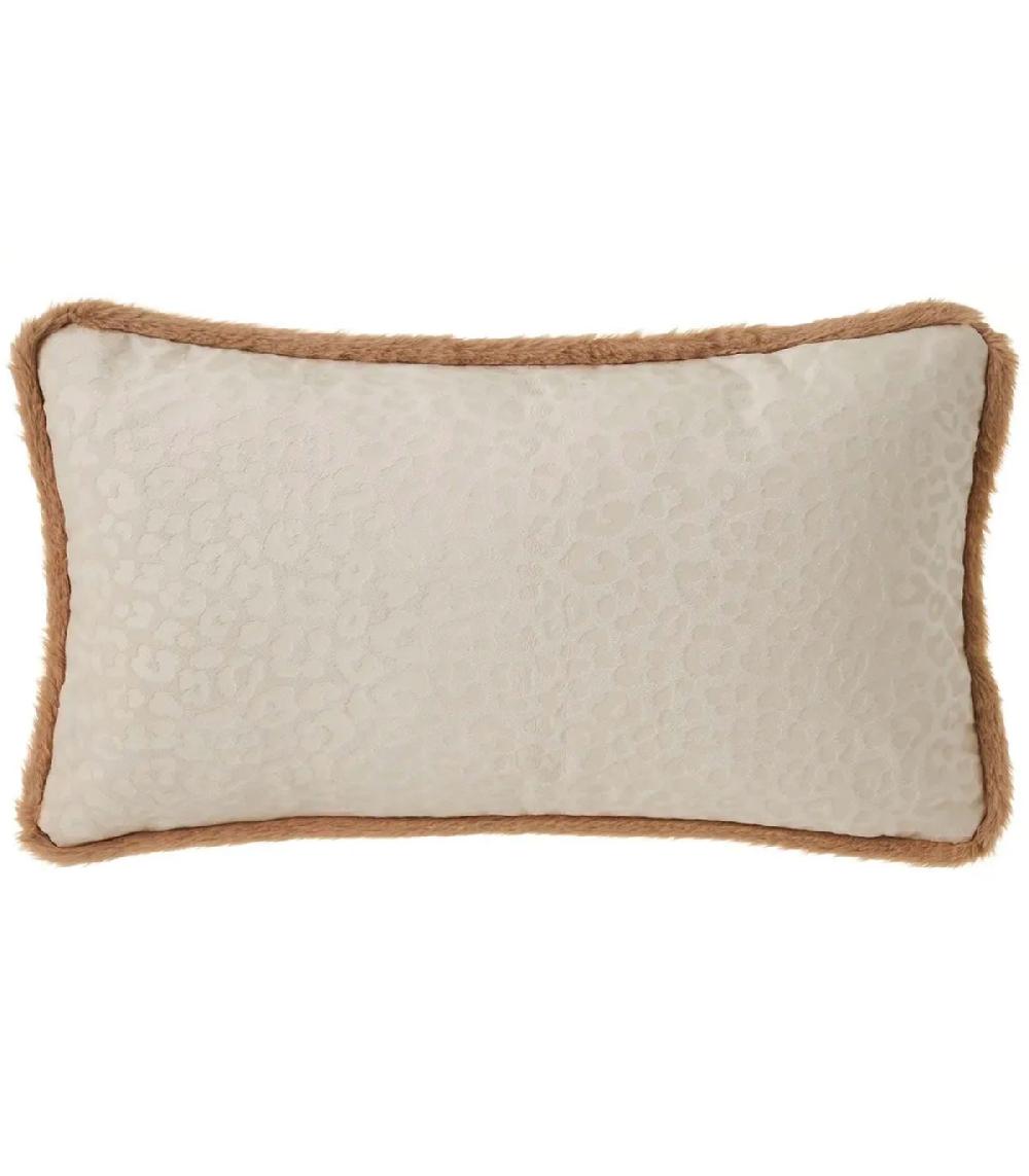 wadiga Coussin rectangulaire tissu beige et marron