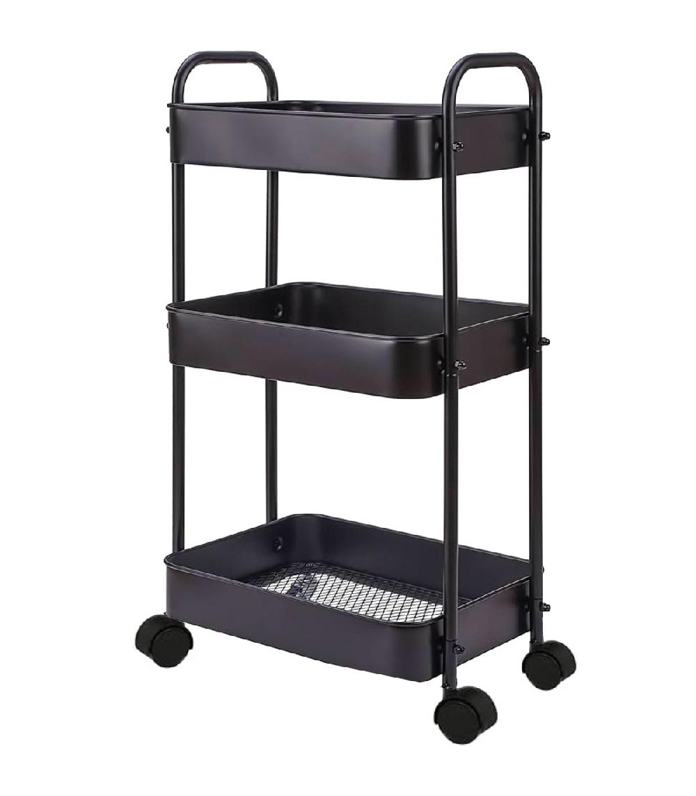 wadiga Desserte en métal noir 30x45x78cm wadiga Desserte en métal noir 30x45x78cm