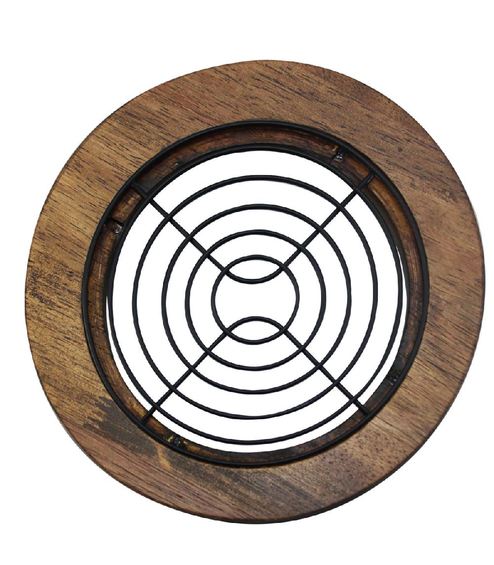 Wadiga Dessous De Plat En Bois Et Métal Noir 18cm