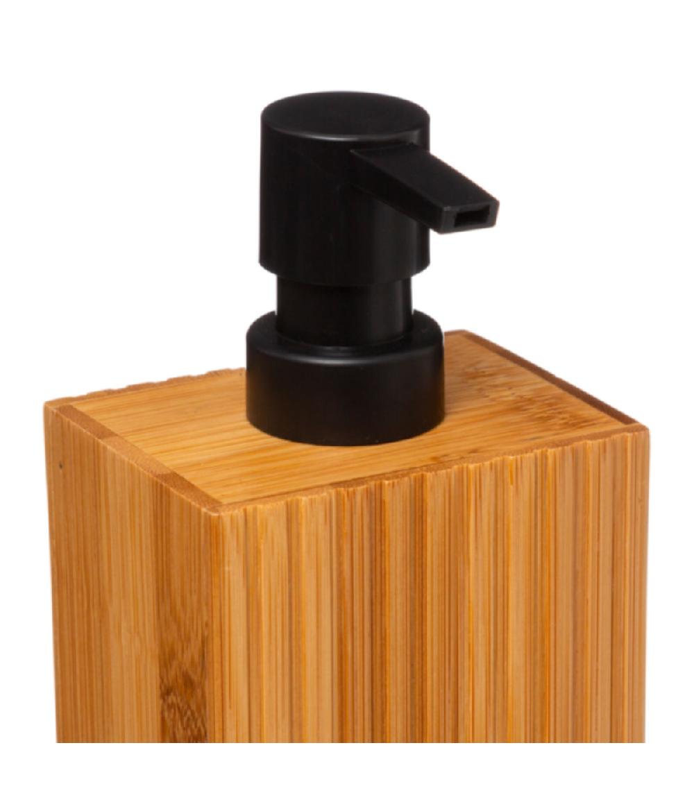 Wadiga Distributeur De Savon Bambou - 8.6x6.5x17.5cm